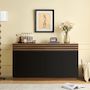Voir la diapositive 2 : MERAX Buffet 4 porte(s) 2 tiroir(s) - 150 cm marron+noir mdf