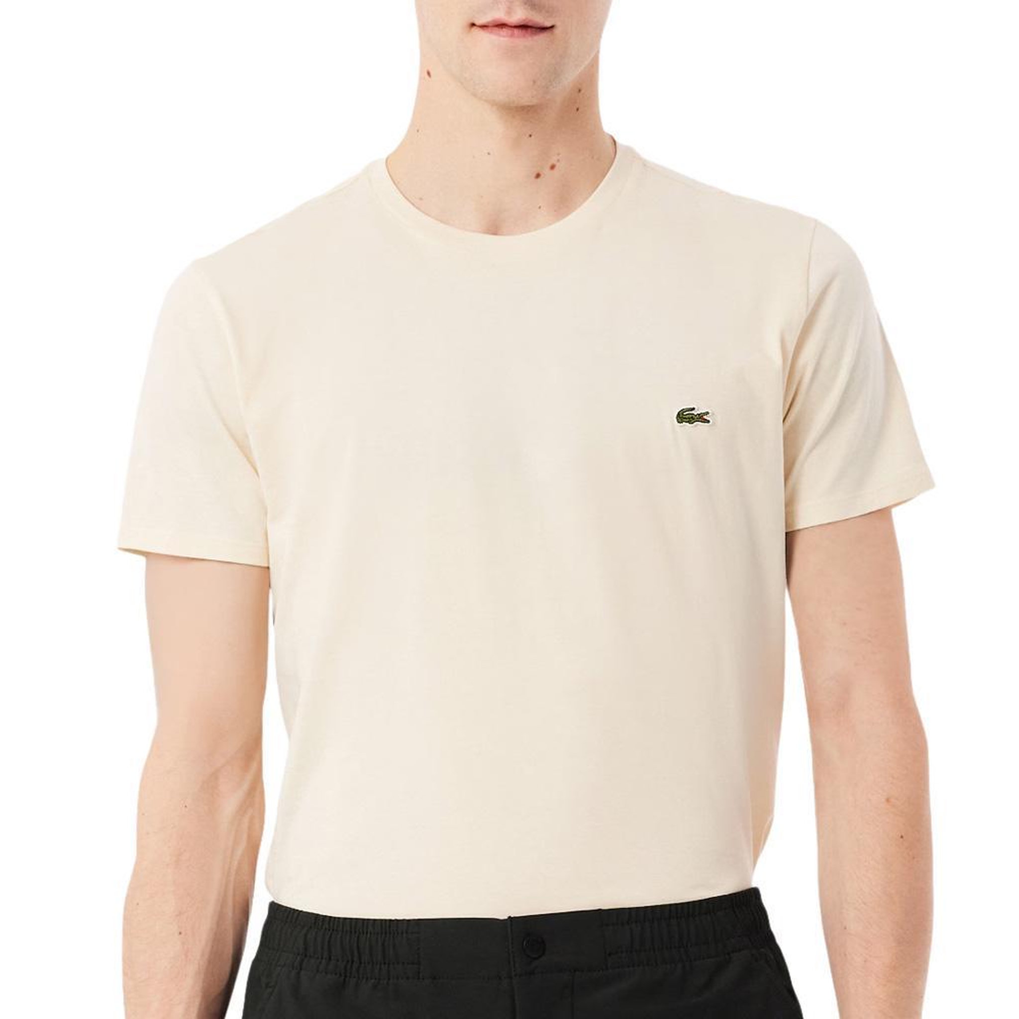 Lacoste T-shirt jaune pale homme lacoste pima. Coloris disponibles : Beige