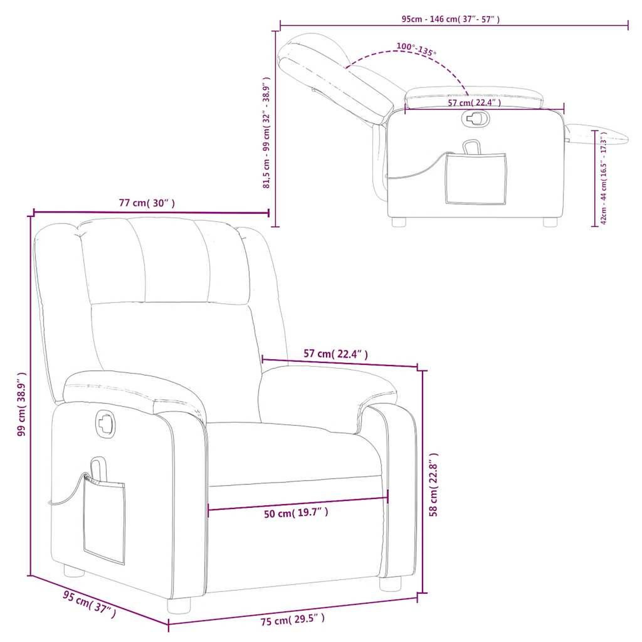 Voir la diapositive 6 : VIDAXL Fauteuil de massage inclinable Gris fonce Tissu