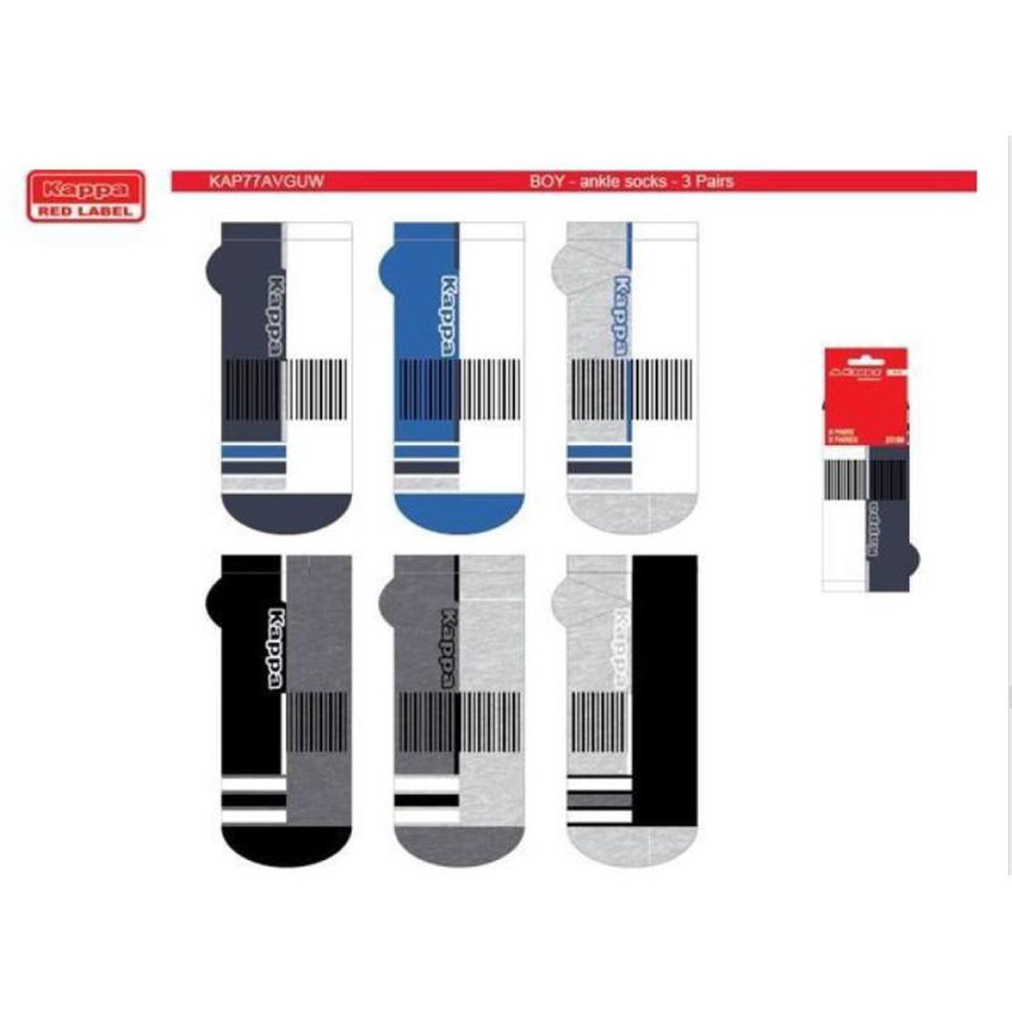 Voir la diapositive 4 : KAPPA Chaussettes Enfant SNEAKER KAPPA Lot de 12
