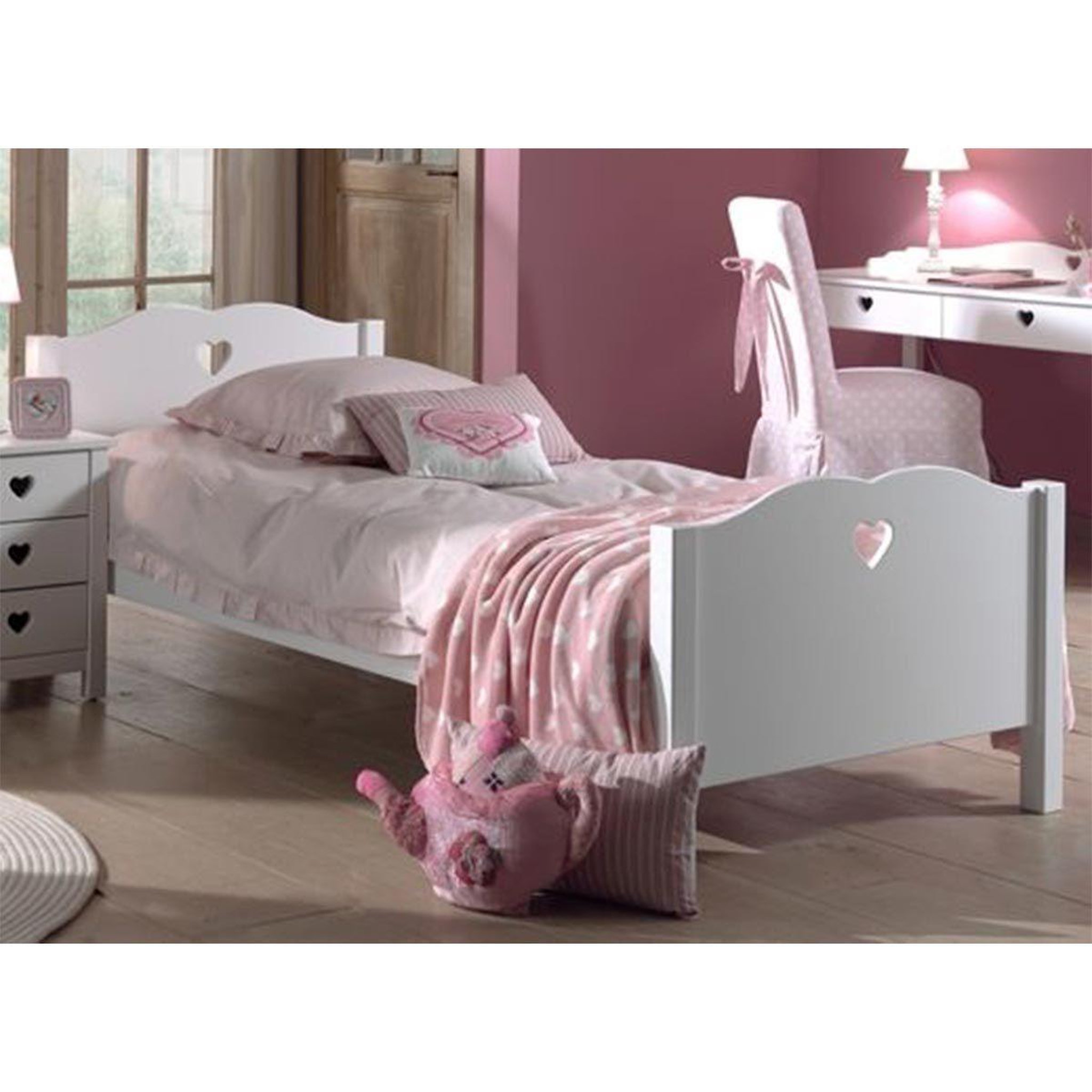 Paris Prix Pack - lit enfant & sommier  amori  90x200cm blanc