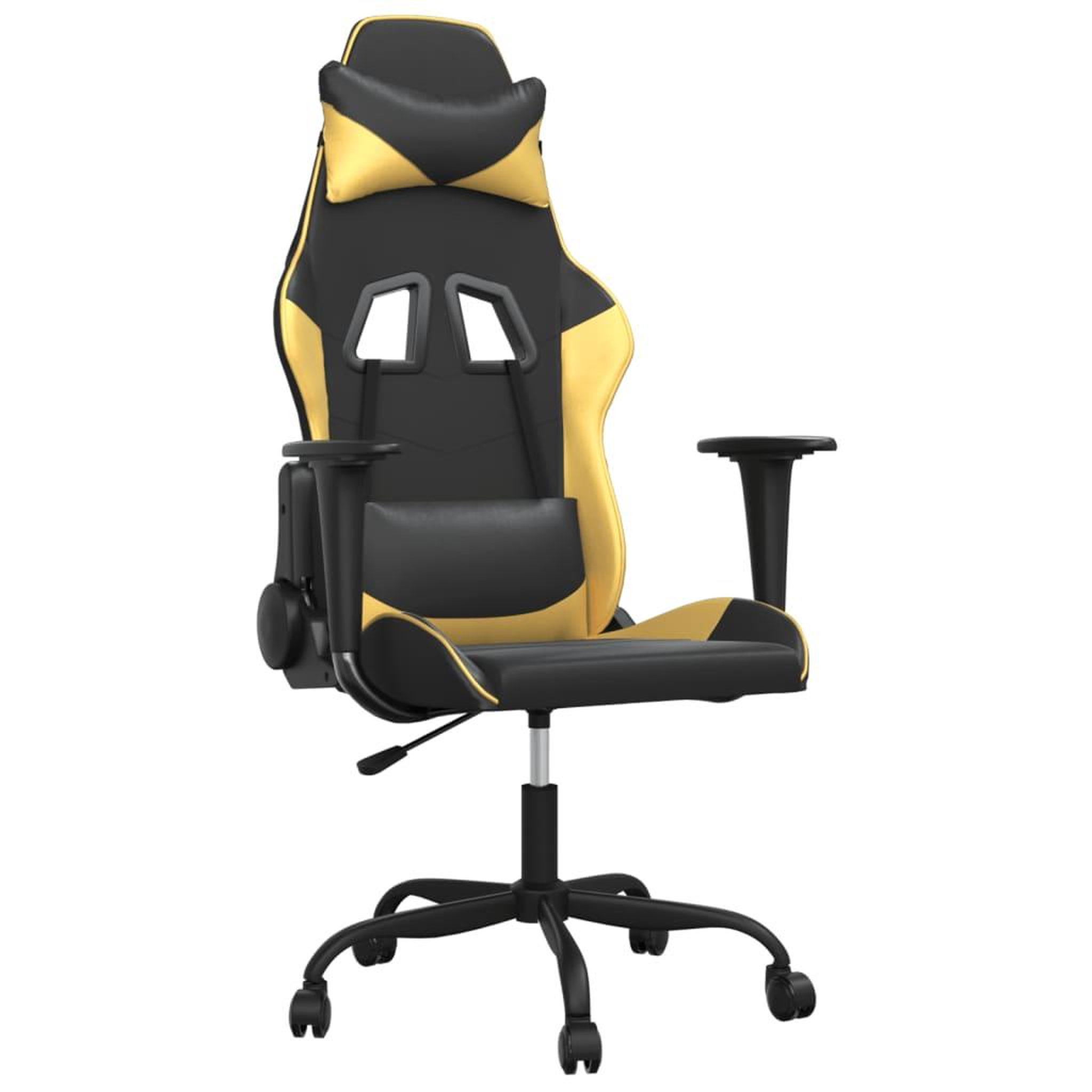 Voir la diapositive 2 : VIDAXL Chaise de jeu de massage Noir et dore Similicuir