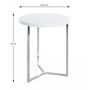 Voir la diapositive 2 : Paris Prix Table d'Appoint  Lucinda  54cm Blanc & Chromé