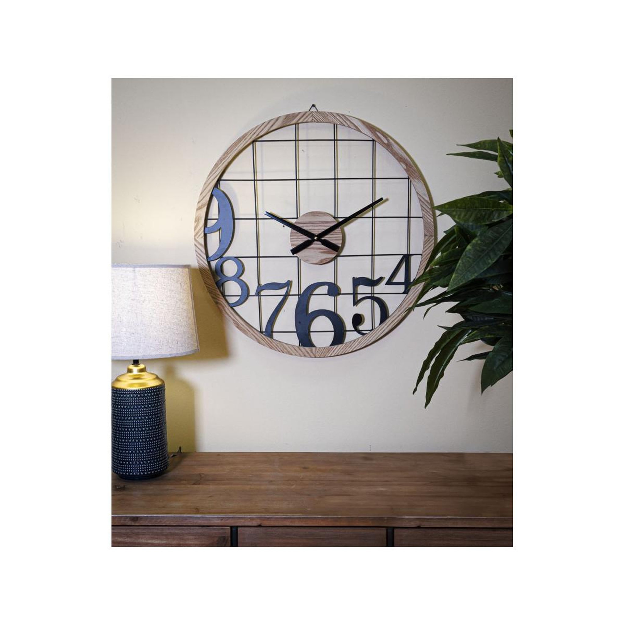 Voir la diapositive 5 : Paris Prix Horloge murale en métal  numbers  60cm noir