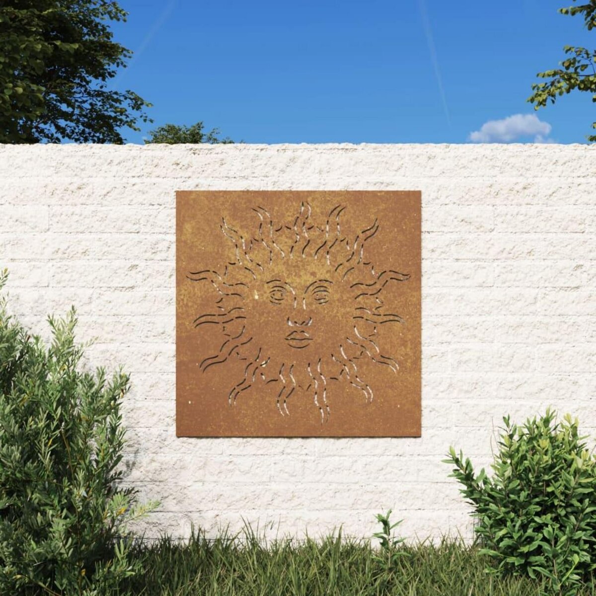 VIDAXL Decoration murale jardin 55x55 cm acier corten design du soleil