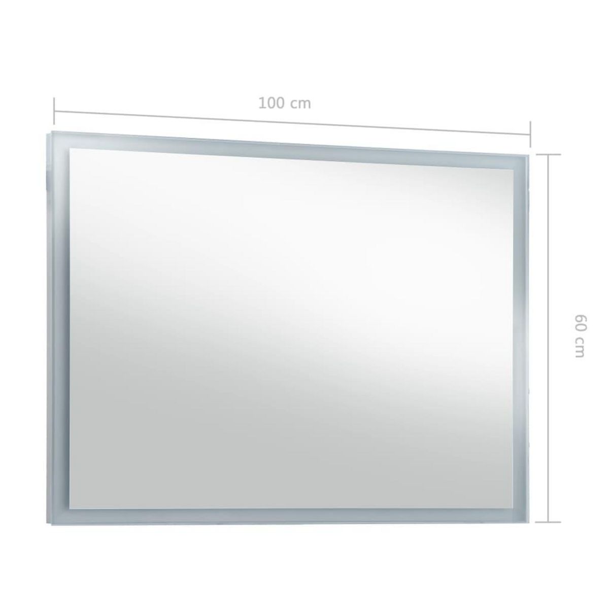 VIDAXL Miroir mural a LED pour salle de bains 100x60 cm