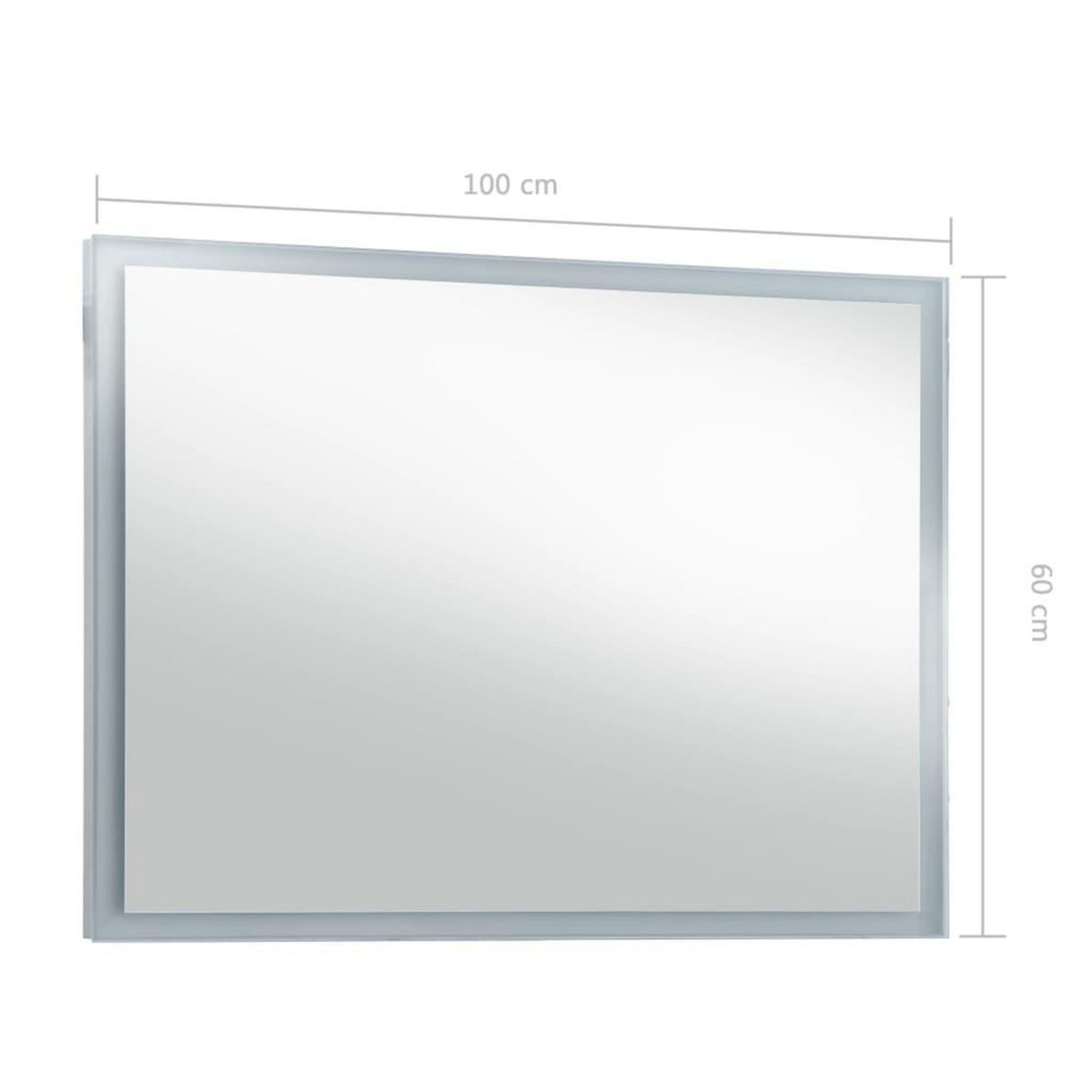 VIDAXL Miroir mural a LED pour salle de bains 100x60 cm