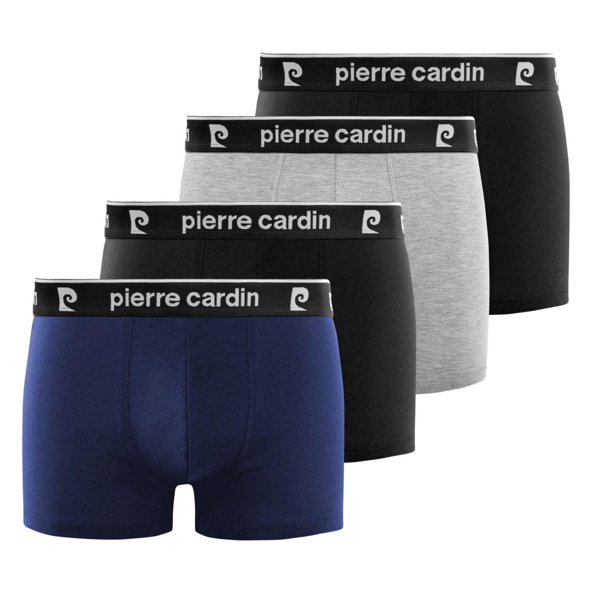 Voir la diapositive 1 : PIERRE CARDIN Lot de 4 boxers homme en coton basic