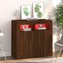 Voir la diapositive 3 : VIDAXL Buffet avec lumieres LED chene marron 80x35x75 cm