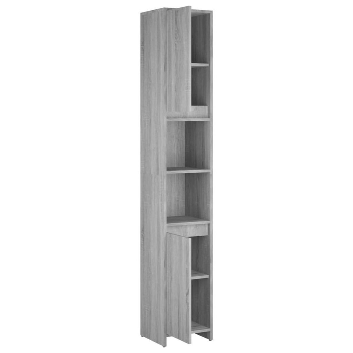 VIDAXL Armoire de bain Sonoma gris 30x30x183,5 cm Bois d'ingenierie