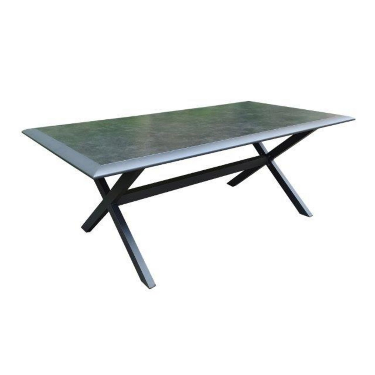 Proloisirs Table de jardin Ceram en aluminium/céramique - 194 x 104 x 74 cm - graphite