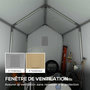 Voir la diapositive 5 : OUTSUNNY Abri de jardin - abri vélo - tente de stockage dim. 2 x 3,6 m - acier galvanisé PE imperméable anti-UV beige