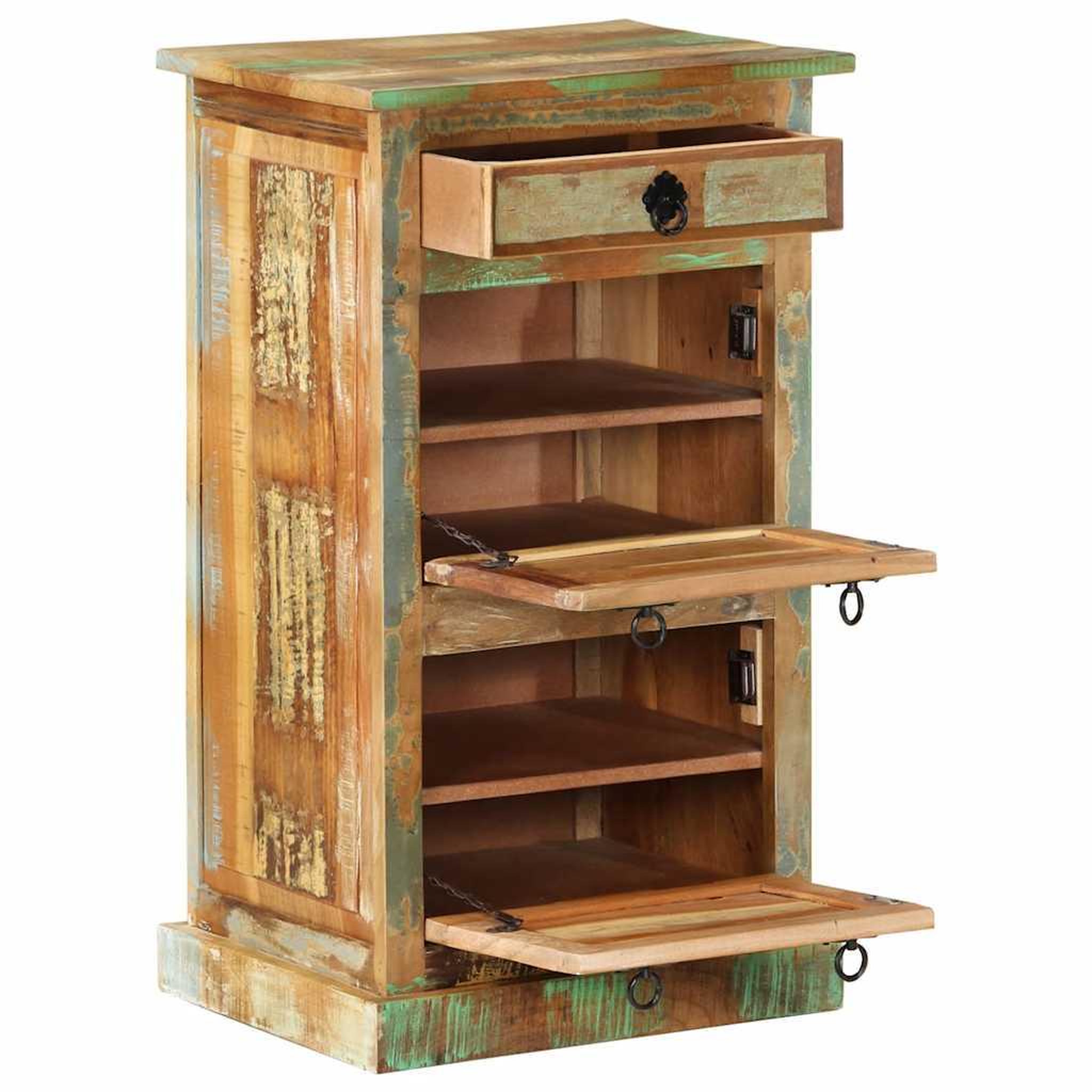 Voir la diapositive 3 : VIDAXL Armoire a chaussures 4 couches avec tiroir bois de recuperation
