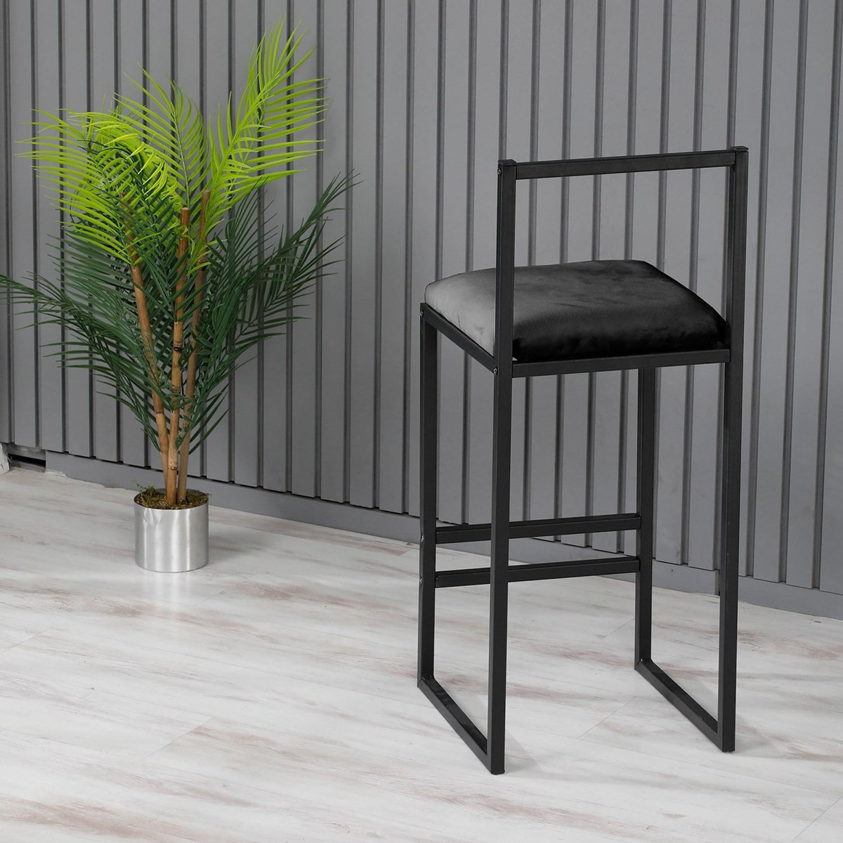 Habitat et Jardin Tabouret de bar en métal  Nordic  35 x 35 x 84 cm - Noir