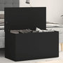 Voir la diapositive 1 : VIDAXL Coffre de rangement Noir 84x42x46 cm Bois d'ingenierie