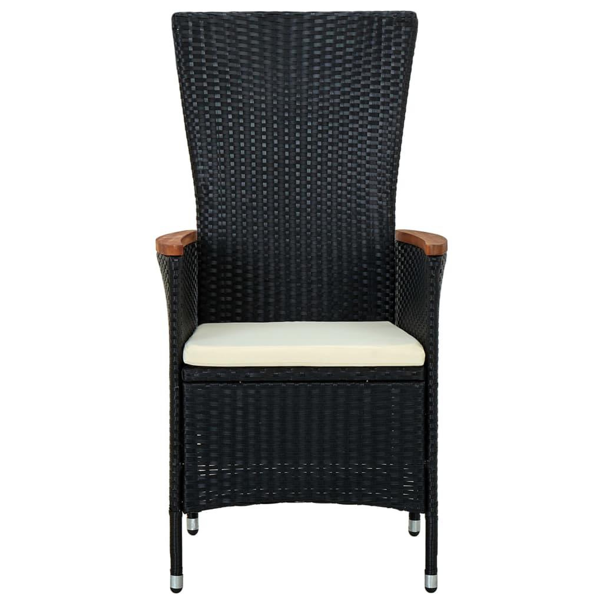 Voir la diapositive 4 : VIDAXL Ensemble a manger de jardin avec coussins 3 pcs noir