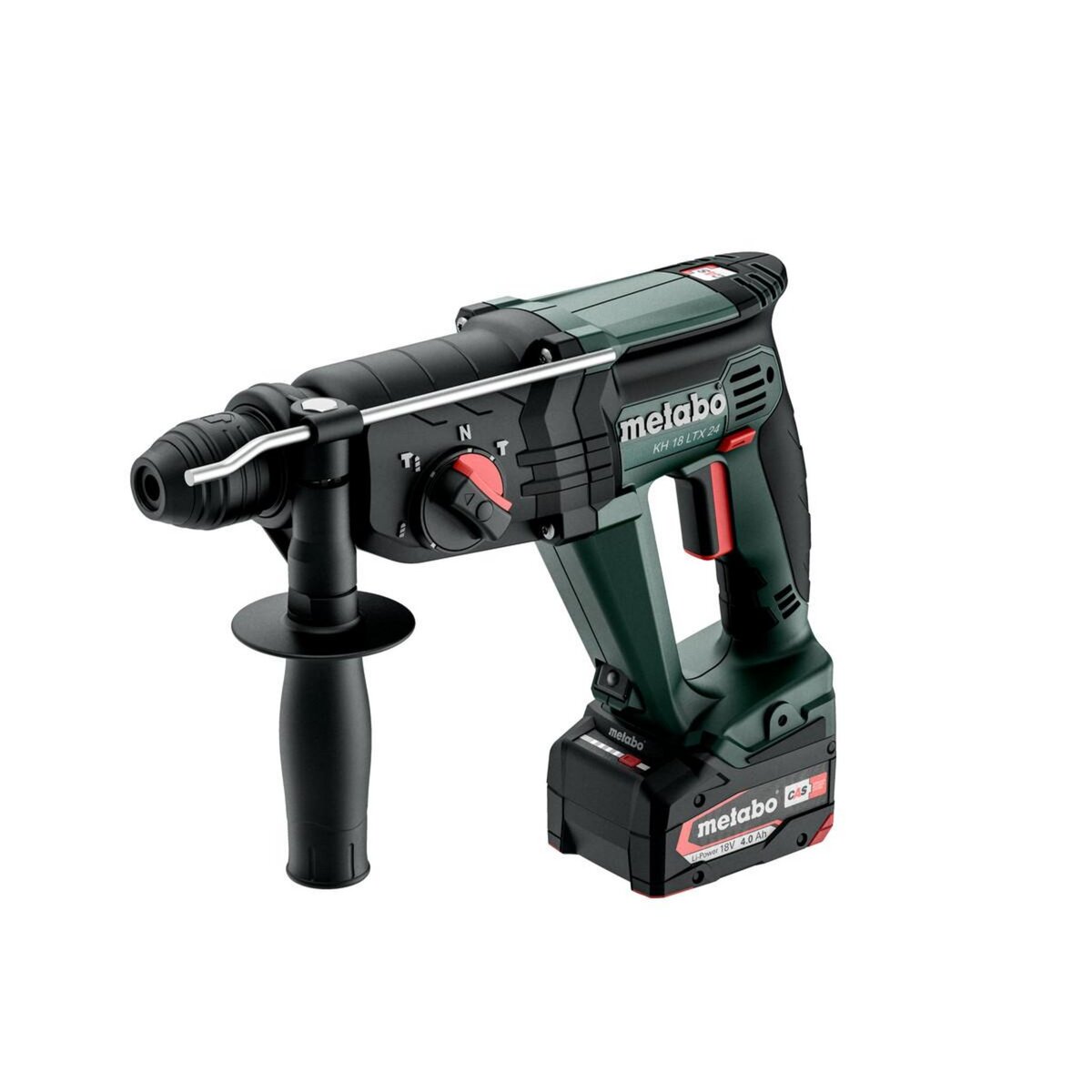 METABO SAS Marteau perforateur burineur 18 V sans fil KH 18 LTX 24 2 x 4,0 Ah Li-Power, ASC 55