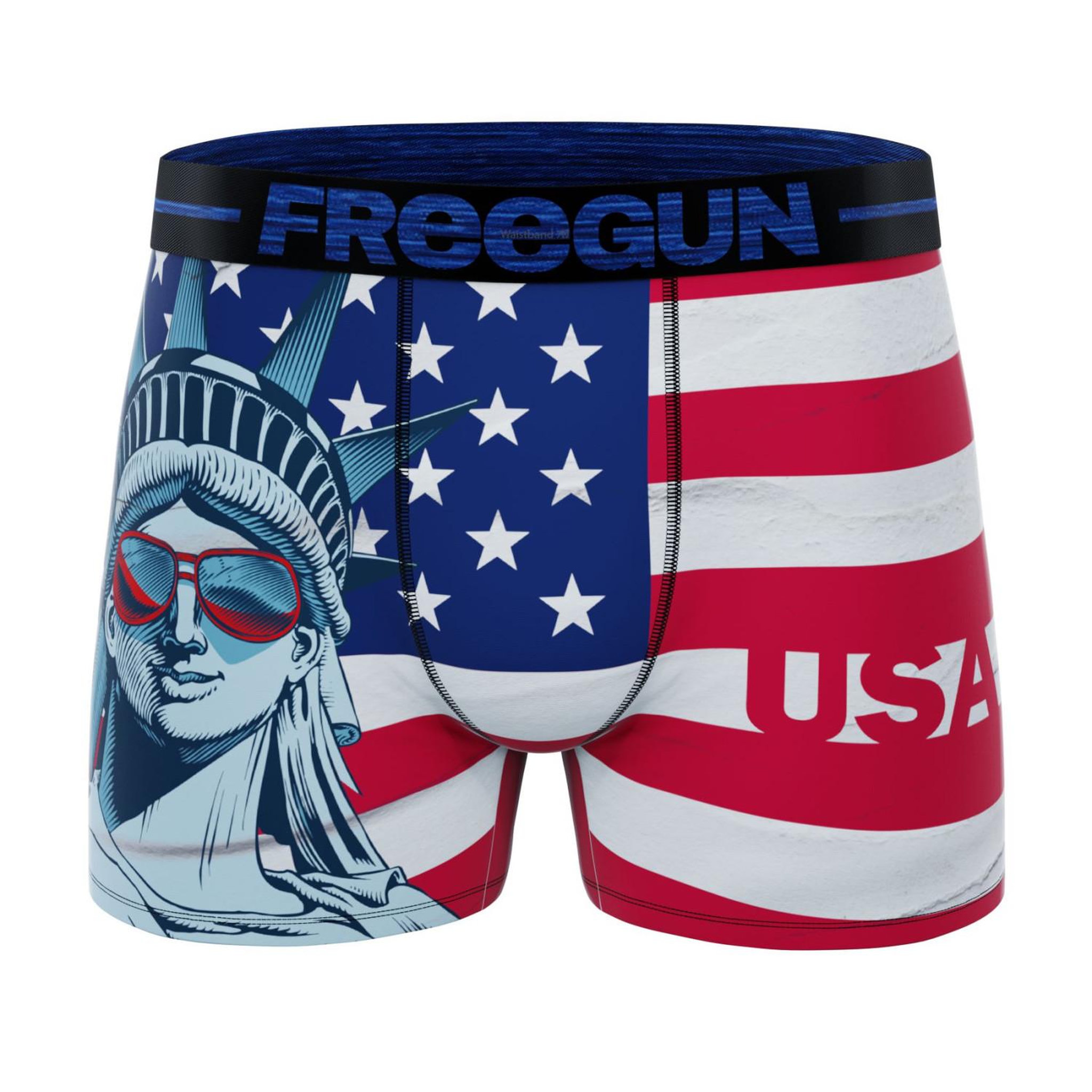 Voir la diapositive 3 : FREEGUN Lot de 3 boxers homme Usa