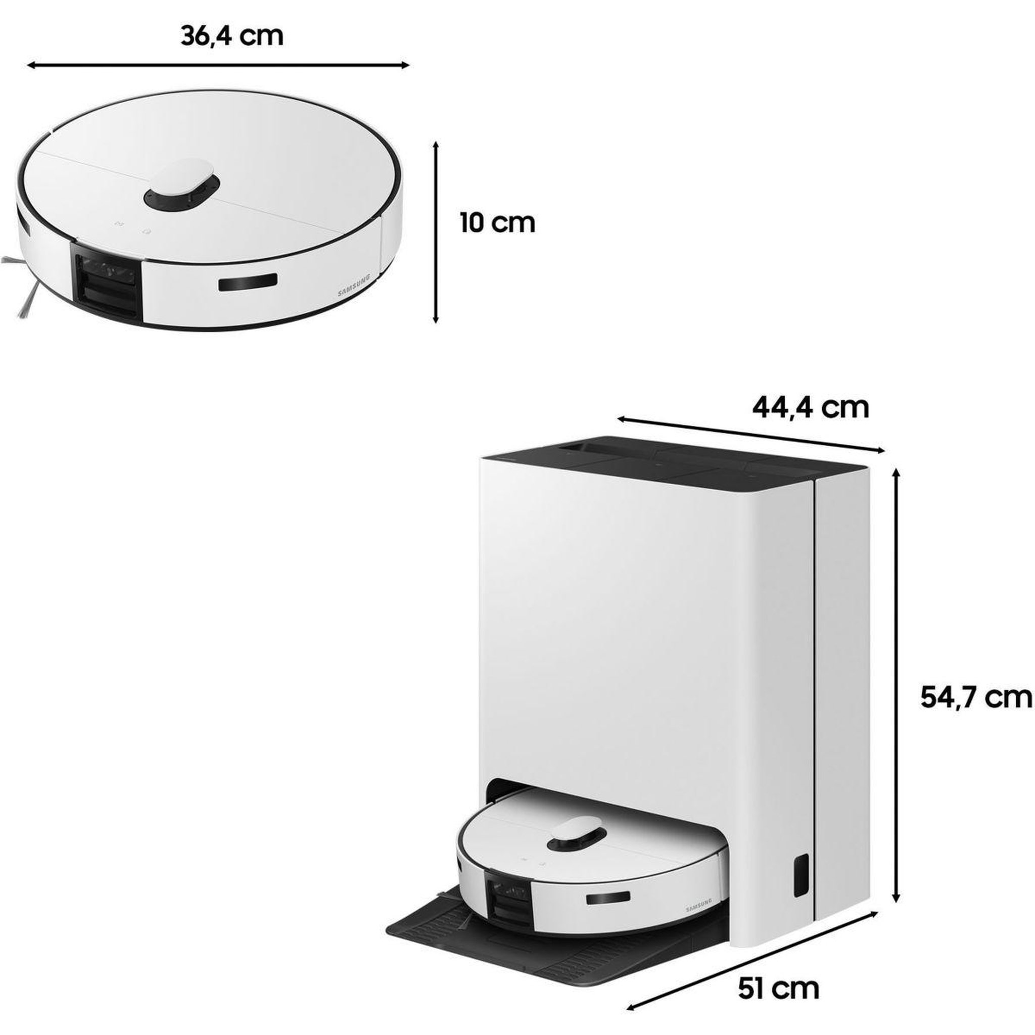 Voir la diapositive 2 : Samsung Robot Aspirateur Laveur Jet Bot Combo AI VR7MD97A14G