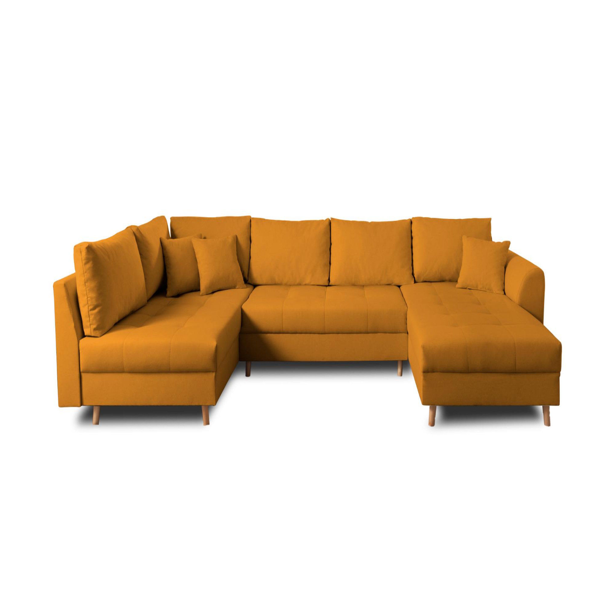 Voir la diapositive 6 : LISA DESIGN Rune - canapé panoramique avec pouf d'appoint - 7 places - style scandinave - gauche
