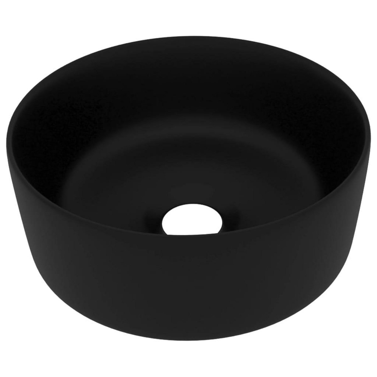 VIDAXL Lavabo rond de luxe Noir mat 40x15 cm Ceramique