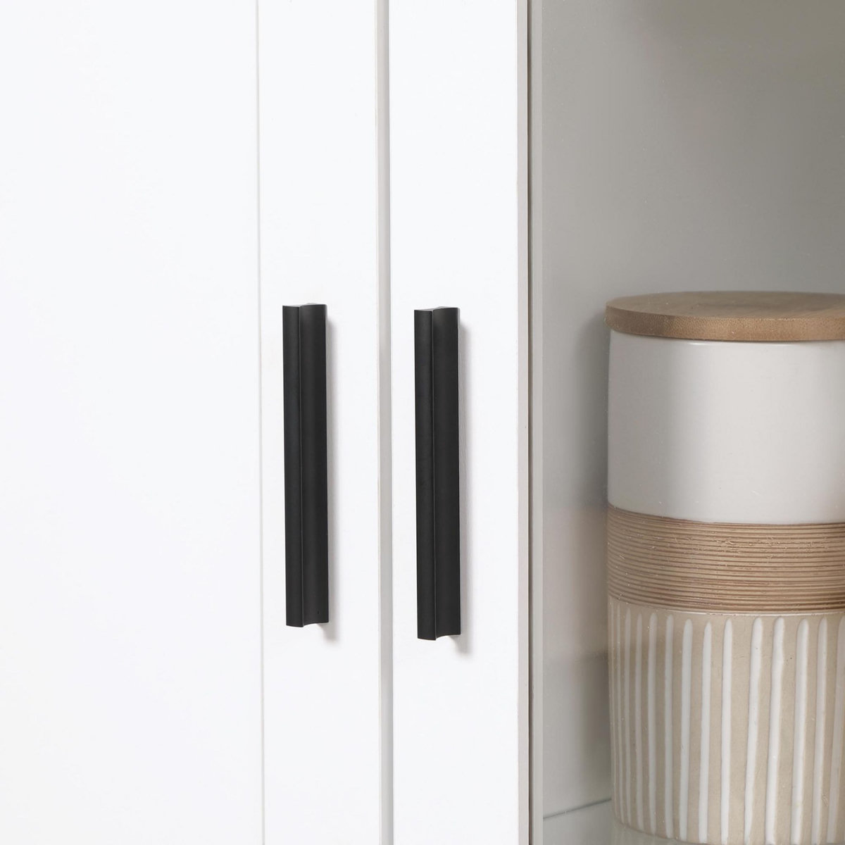 HOMCOM Armoire de rangement - 2 portes - 7 étagères - dim. 76L x 36l x 160H cm - panneaux blanc aspect chêne clair verre