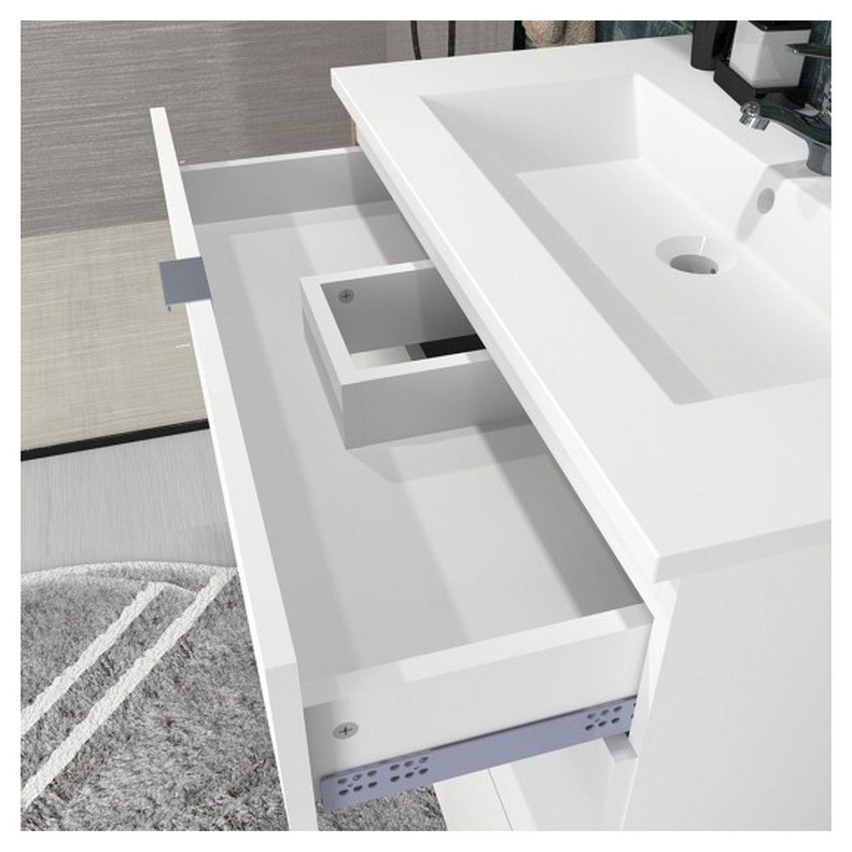 Meuble de salle de bain sous vasque 3 tiroirs + vasque L80cm FARO