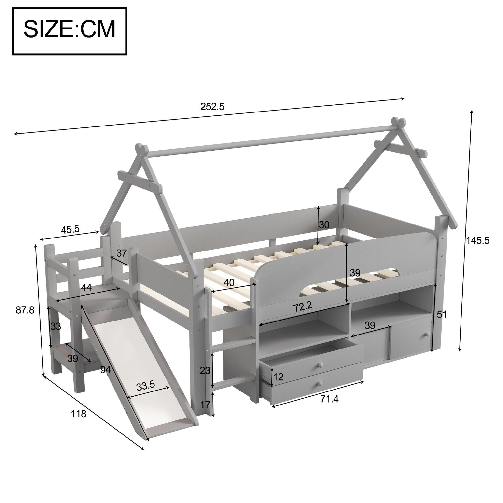 Voir la diapositive 3 : MERAX Lit mezzanine enfant