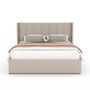 Voir la diapositive 6 : CONCEPT USINE Lit design avec coffre de rangement 140x190cm en velours beige ARLINGTON