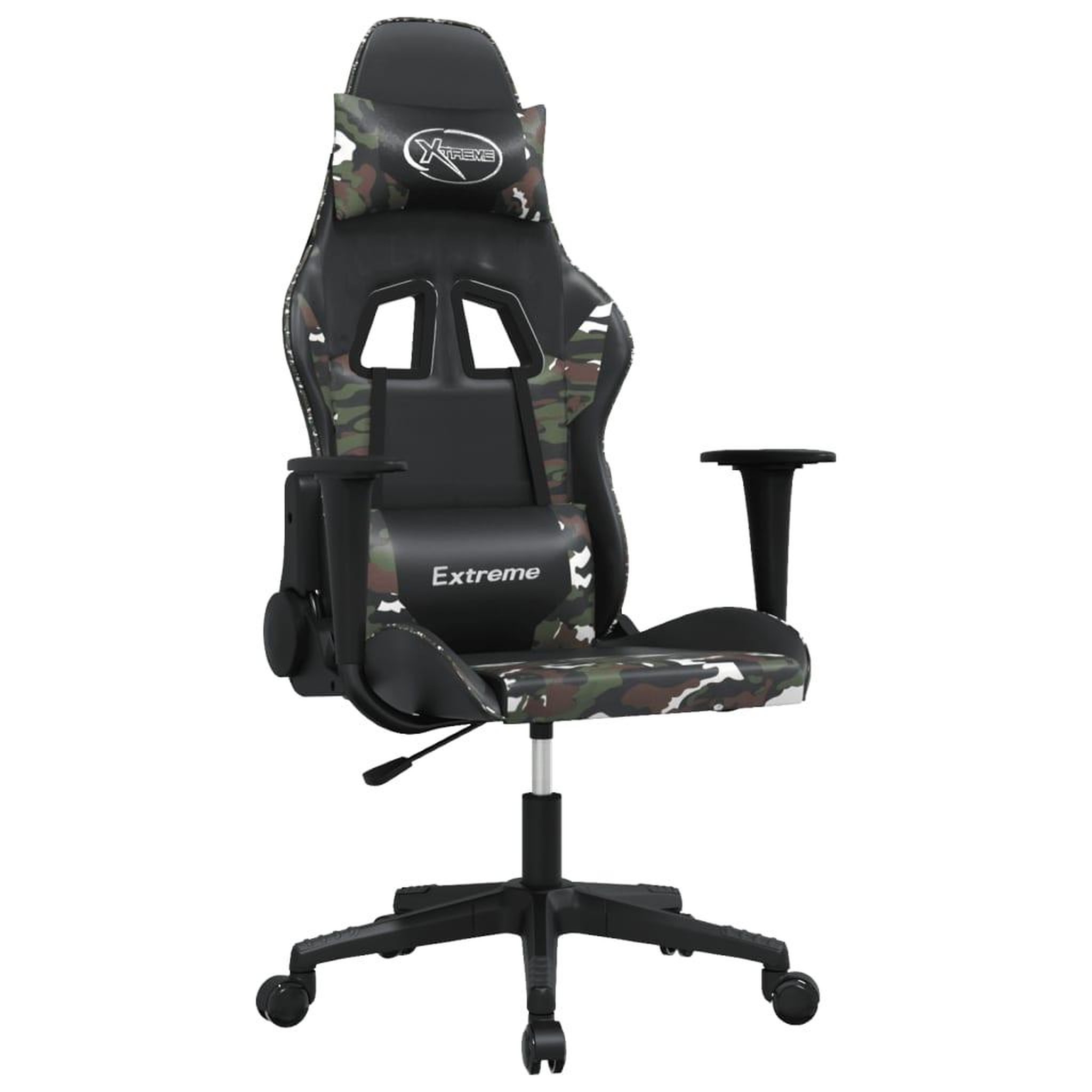 Voir la diapositive 2 : VIDAXL Chaise de jeu de massage Noir et camouflage Similicuir