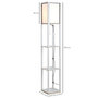 Voir la diapositive 3 : HOMCOM Lampadaire étagère lampe étagère 26L x 26l x 160H cm 3 étagères 4 niveaux MDF blanc