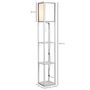 Voir la diapositive 3 : HOMCOM Lampadaire étagère lampe étagère 26L x 26l x 160H cm 3 étagères 4 niveaux MDF blanc