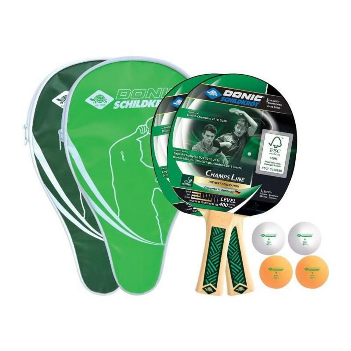 SCHILDKROT Set de tennis de table - SCHILDKRÖT - CHAMPS Line 400 FSC