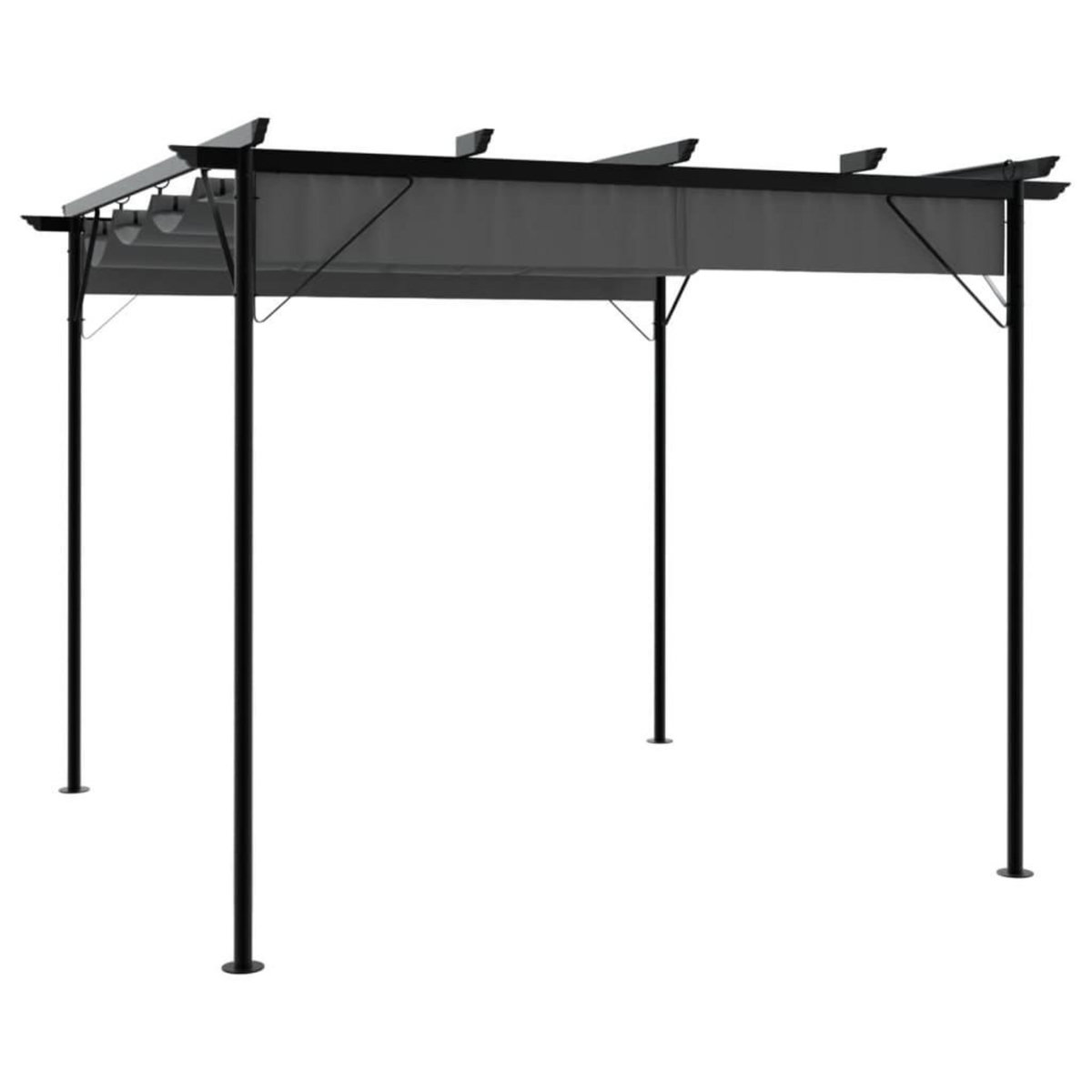 VIDAXL Pergola avec toit retractable anthracite 3x3 m acier 180 g/m^2