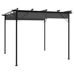 VIDAXL Pergola avec toit retractable anthracite 3x3 m acier 180 g/m^2
