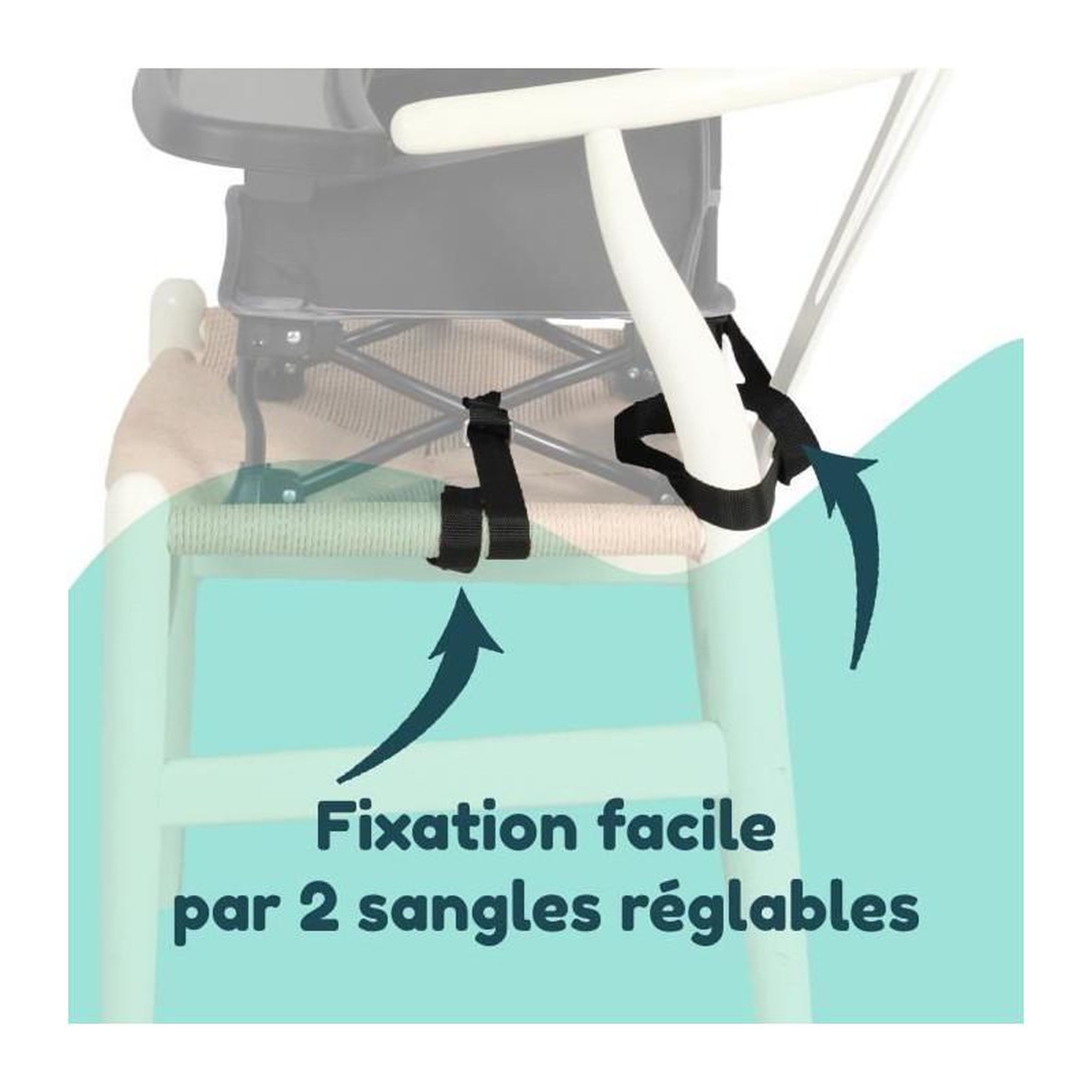 Voir la diapositive 5 : BAMBISOL BAMBISOL - Rehausseur Bébé Nomade Evolutif en Chaise Enfant - Tablette Amovible, Pliage Rapide et Compact, Sac de Transport