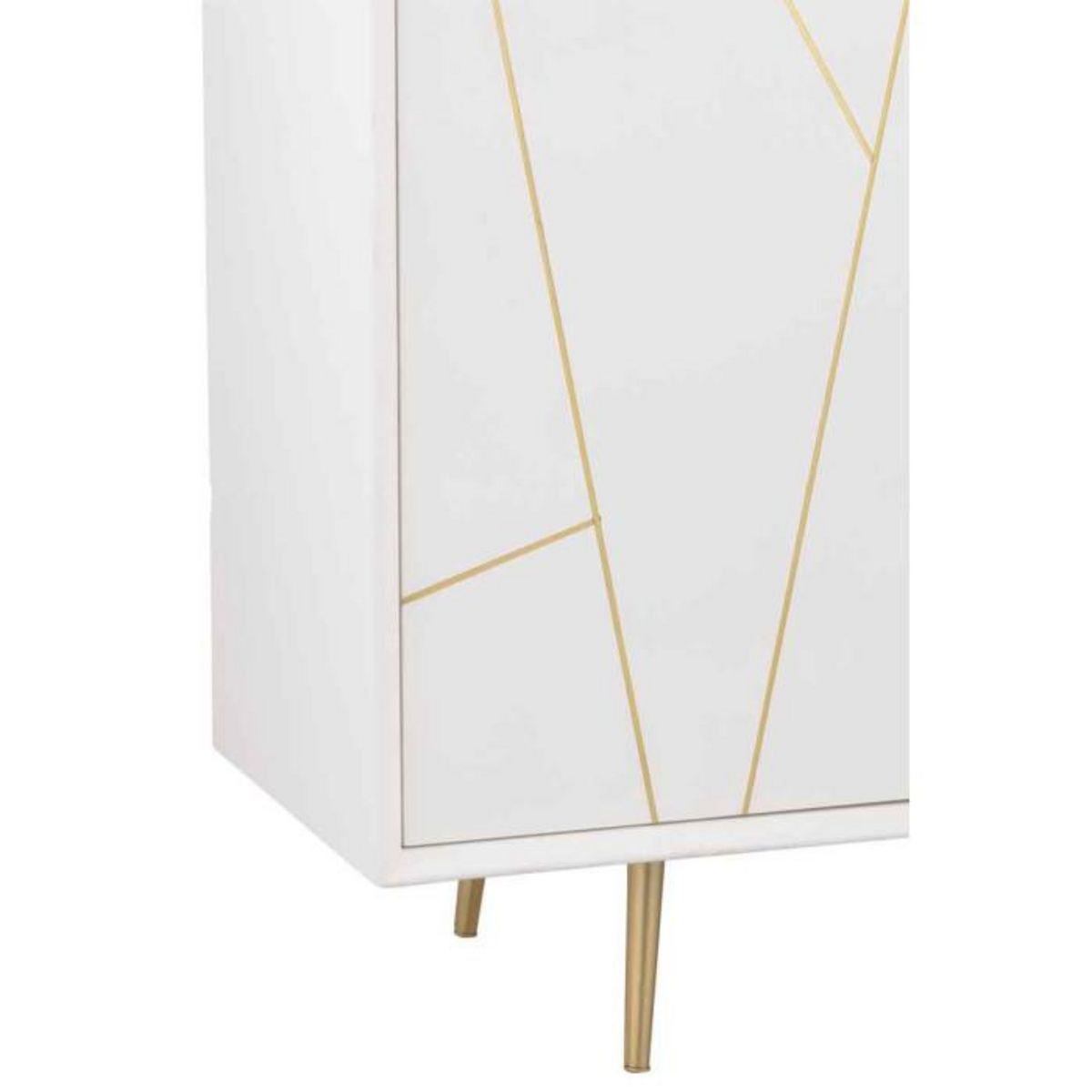 Paris Prix Buffet 4 Portes Design  Remina  160cm Blanc & Or