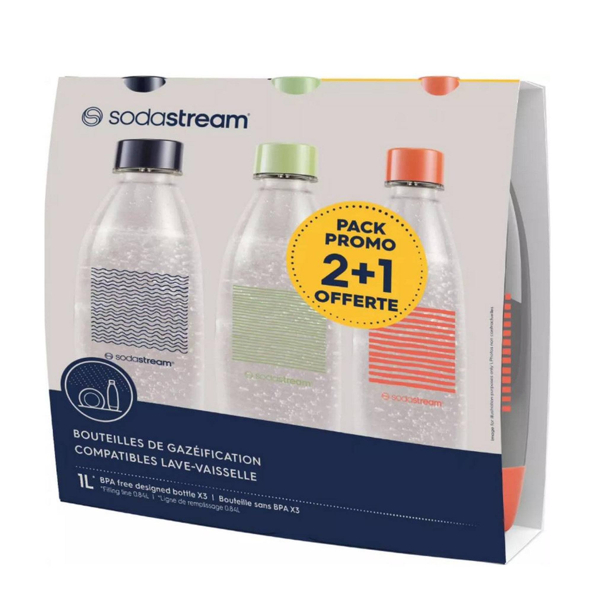 Voir la diapositive 2 : SODASTREAM Pack 3 bouteilles 1l - 1742321330