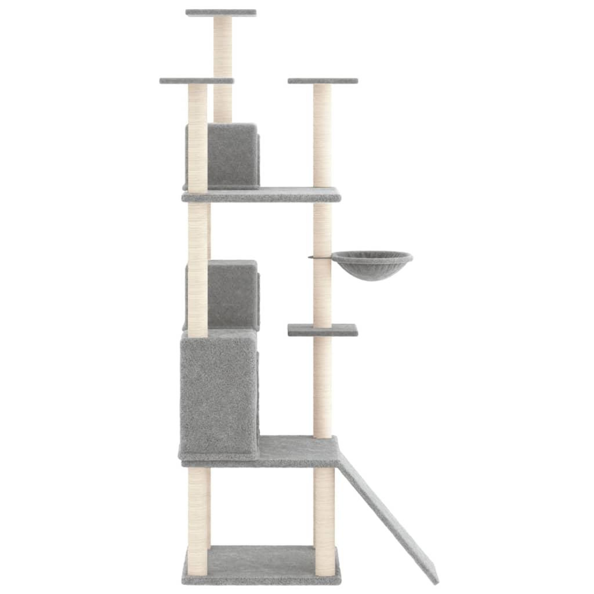 Voir la diapositive 4 : VIDAXL Arbre a chat avec griffoirs en sisal Gris clair 175 cm