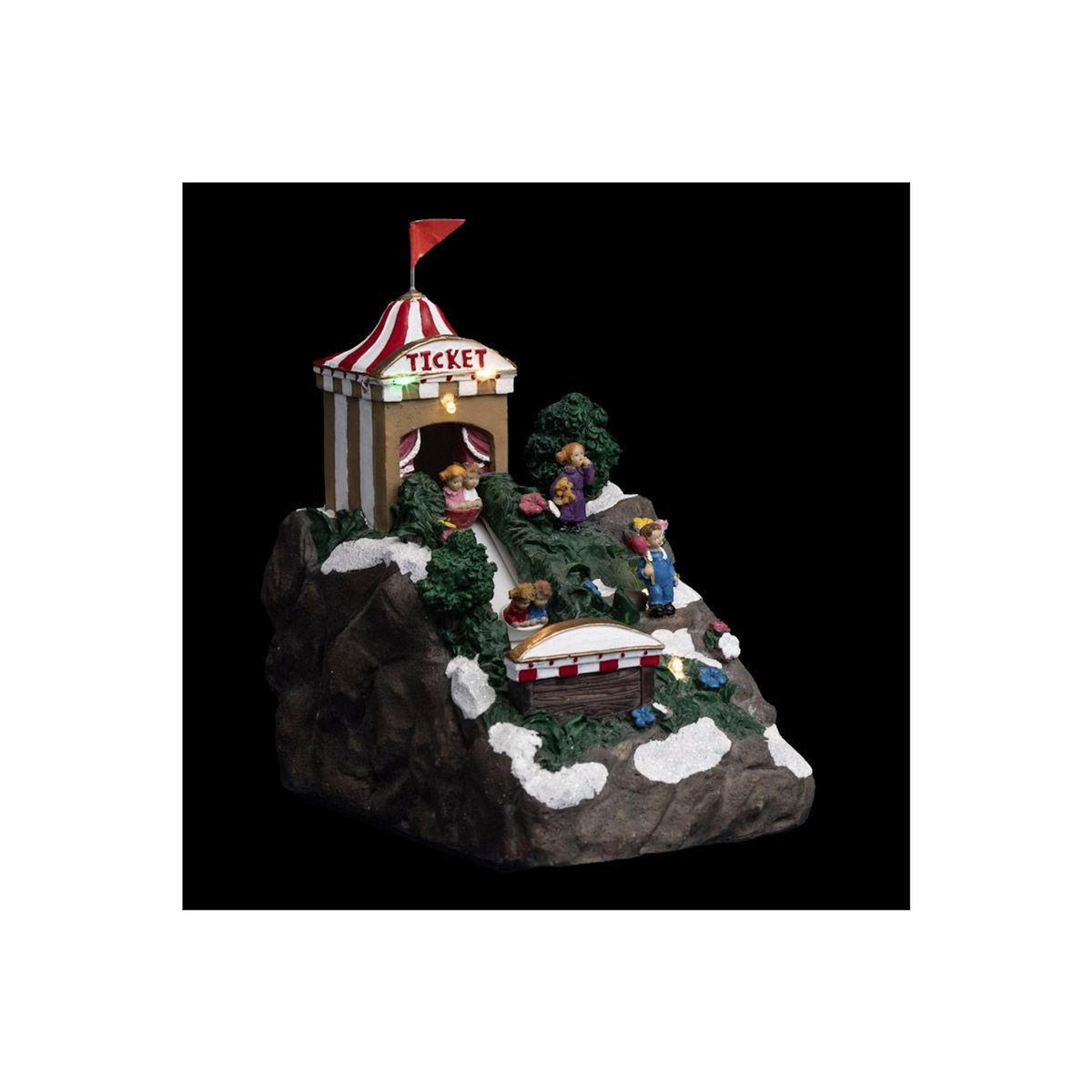 FEERIC LIGHT & CHRISTMAS Village de Noël Train  Fête Foraine  19cm Multicolore