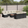 Voir la diapositive 1 : VIDAXL Salon de jardin avec coussins 13 pcs noir resine tressee