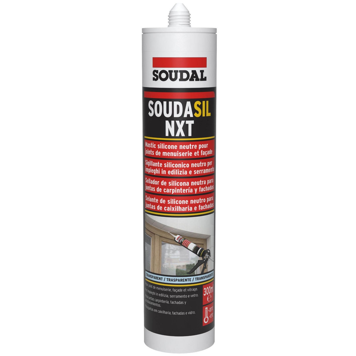 Soudal Cartouche de mastic silicone transparent neutre 300ml Soudal