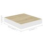 Voir la diapositive 6 : VIDAXL Etageres murales 2 pcs Chene et blanc 23x23,5x3,8 cm MDF