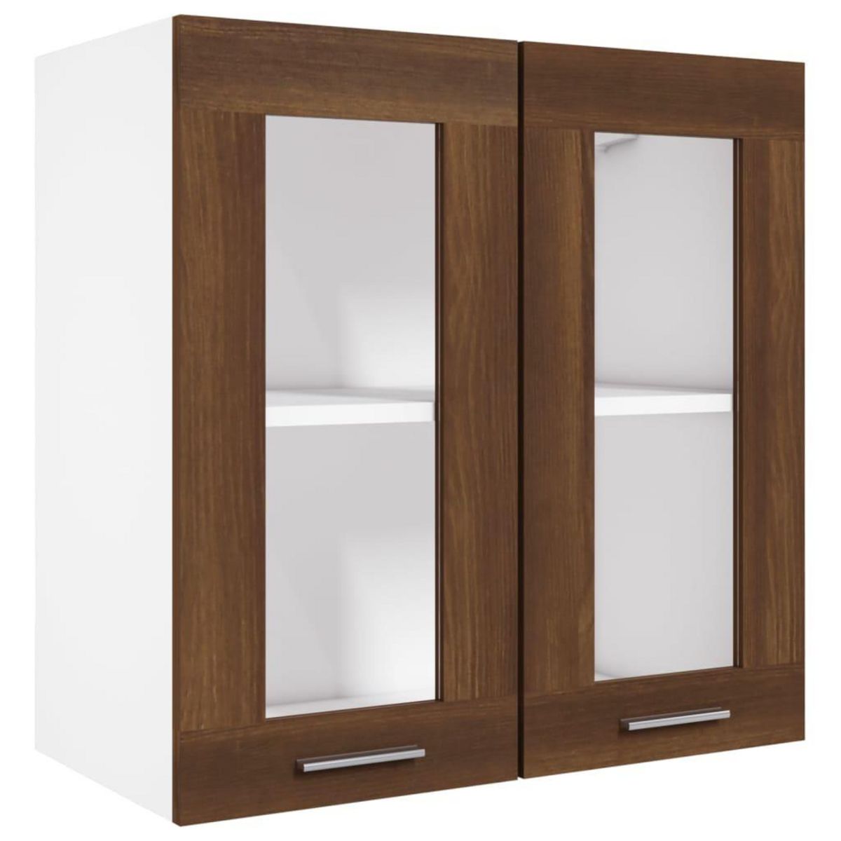 VIDAXL Armoire en verre suspendue Chene marron Bois d'ingenierie