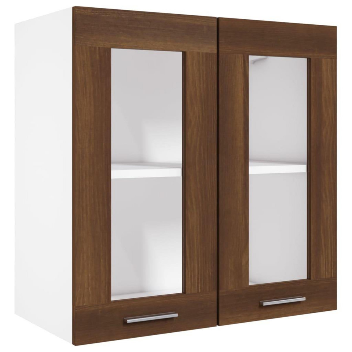 VIDAXL Armoire en verre suspendue Chene marron Bois d'ingenierie