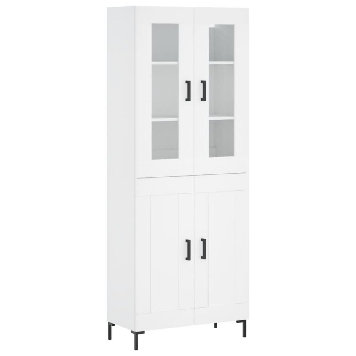 VIDAXL Buffet haut Blanc 69,5x34x180 cm Bois d'ingenierie