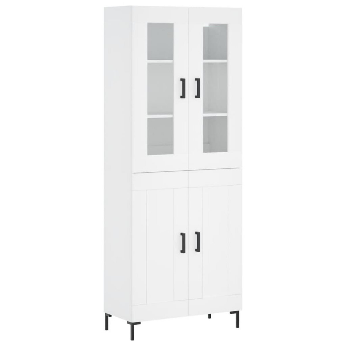VIDAXL Buffet haut Blanc 69,5x34x180 cm Bois d'ingenierie