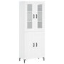 Voir la diapositive 2 : VIDAXL Buffet haut Blanc 69,5x34x180 cm Bois d'ingenierie
