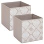 Voir la diapositive 1 : FIVE Lot de 2 boites de rangement BOHEMA - L. 31 x l.31 x H. 31 cm - Beige