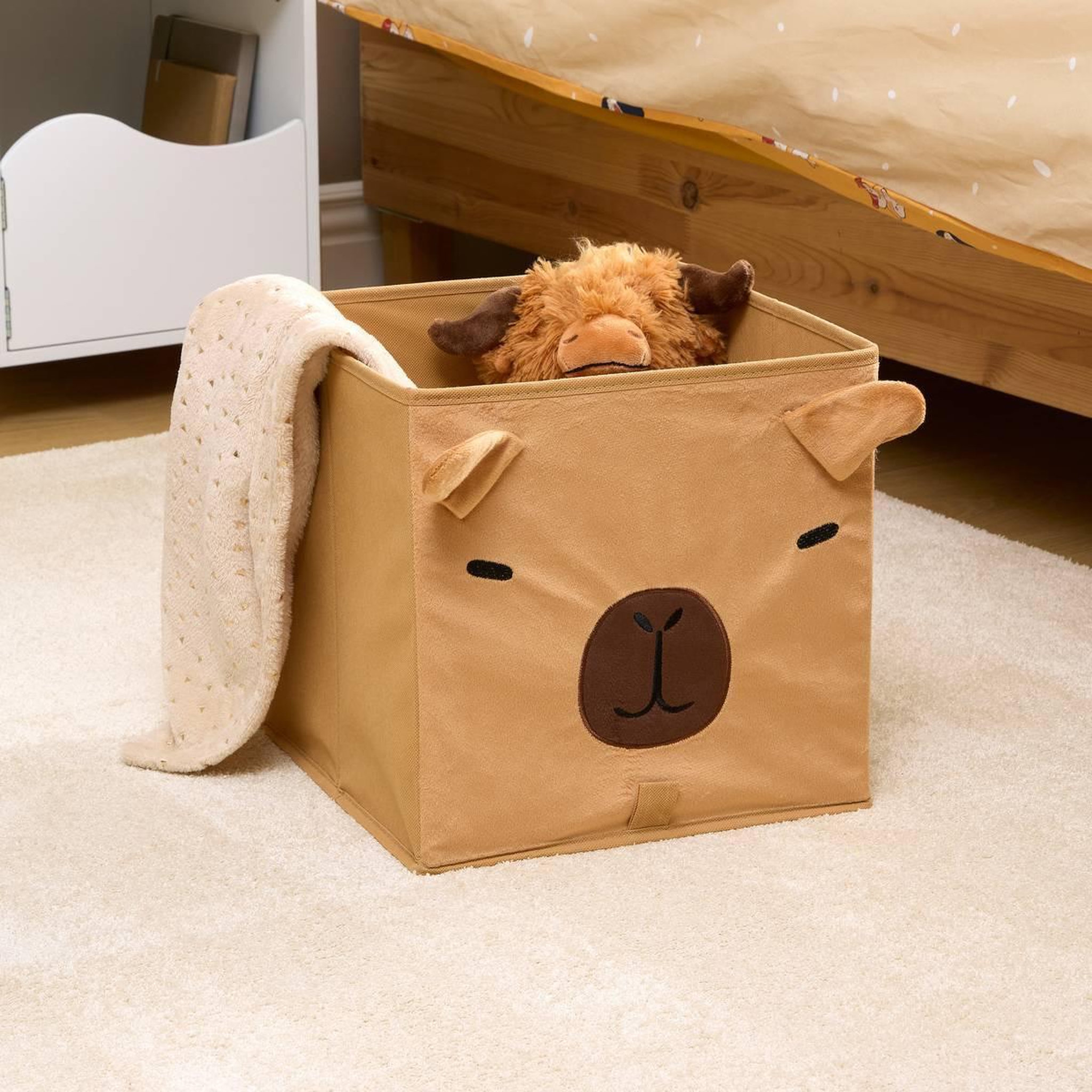 Voir la diapositive 3 : Atmosphera Kids Boîte de Rangement Pliable  Capybara  29x29cm Marron